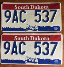 Expired 2001 South Dakota License Plates ~ Embossed~match Pair~ Mount Rushmore picture