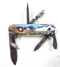 Wenger Delemont Swiss Army 6 Blade Folding Pocket Knife w/ Color Swiss Landscape picture