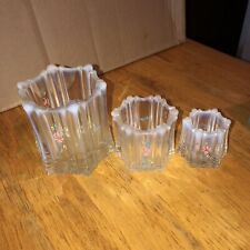 3 Vintage Fenton Handpainted Paneled Opalescent ￼Glass Vases ￼fun picture