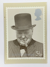 Churchill Centenary Stamp 5 1/2 pence Postcard Posted 1980 picture
