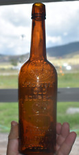 ANTIQUE TOP SHELF WESTERN J.H. CUTTER OLD BOURBON OK WHISKEY PICTURE BOTTLE picture