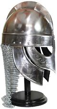 Viking Wolf Armor Helmet Silver Gold Medieval Metal Knight Helmets picture