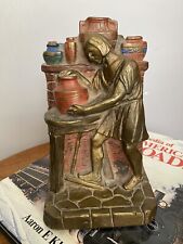 Antique Signed Armor Bronze Clad John Ruhl Potter Bookend 1915 ONE BOOKEND RARE picture
