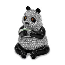 Bejeweled Panda w/ Leaf Trinket Box picture