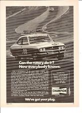 1974 Champion Spark Plugs Vintage Magazine Ad  Mazda Rotary Engine   picture