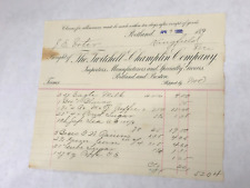 Portland, ME The Twitchell-Champlin CO Grocers Invoice 1892 picture