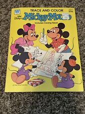 New Vintage 1981 Walt Disney's Mickey Mouse Trace & Color Coloring Book Whitman picture