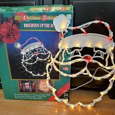Markee Products Christmas Silhouette Light Up Santa Face 1996 Vintage Open Box picture