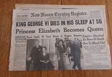 1952 Feb 6 26 NEW Haven Evening Register - King George Dies picture