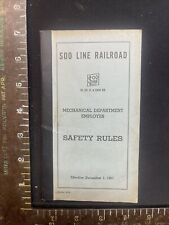 Vintage 1951 Soo Line railroad mechanical department, employees, safety rules picture