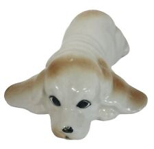 Vintage Porcelain Dog Bassett Hound Long Ears Laying 3.5