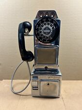 Automatic Electric Co,  Vintage Telephone, Chrome & Black / Rotary Pay Phone picture