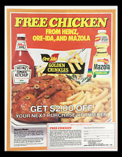 1985 Heinz, Ore-Ida & Mazola Free Chicken Circular Coupon Advertisement picture