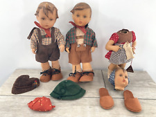 Vintage Goebel MJ Hummel German Hard Rubber Doll Toy Lot Rare Boy Girl Outfits picture