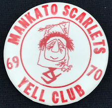 Mankato Scarlets Vintage Pin Button Football Minnesota 69-70 Yell Club Mascot HS picture