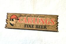 💥Rare Very Early Cardboard “You’ll get a “Kick” from Carlings fine Beer” sign picture