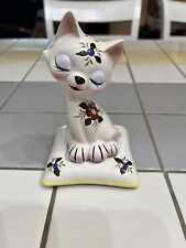 Vintage Enesco Cat On A Pillow Salt And Pepper Shakers Japan 6” picture