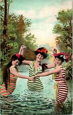 Bathing Beauties Printed w Theater Program Reverse Unique 1909 DB Postcard I19 picture