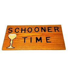 Schooner Beer Vintage Wood Handmade Bar Sign 11.25x24 picture