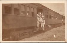 PANAMA CANAL ZONE Photo RPPC Postcard Sailors on Passenger TRAIN / Dated 1913 picture