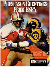 ESPN Total Sports Network NFL Preseason Greetings 49ers Rams 1989 Print Ad picture