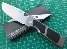 TwoSun TS396-M390 Titanium Linerlock Flipper w/ Carbon Fiber Inlays Keanu Design picture