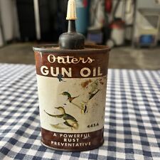 Vintage Outers Gun Oil 3 oz. Tin Can 445A Flying Mallard Ducks picture