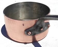 Vintage 7.3inch French Copper Saucepan Mauviel Hammered Tin Lining 3mm 5.5lbs picture