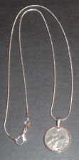 Meteorite Pendant Laser Cut Aletai Gem & 20 Inch Silver Chain Necklace picture