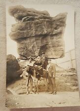 Vintage Antique Real Photo Postcard Colorado Springs Family W/Donkey History picture