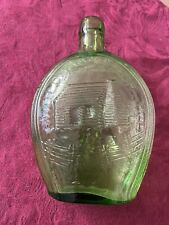 Vintage Green Abe Lincoln Glass House 1888 Wheaton Bottle 70s picture
