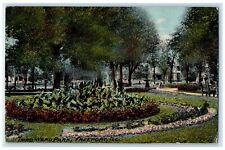 1911 Third Ward Park Trees Flowers Scene Freeport Illinois IL Posted Postcard picture
