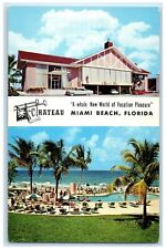 c1960 Chateau Motel Exterior Miami Beach Florida FL Unposted Sunbathing Postcard picture