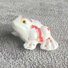Miniature Ceramic Speckled White Orange Frog 1.5” picture