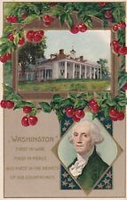 Antique WINSCH George Washington First in Peace War CHERRIES 1911 Postcard picture
