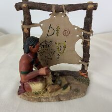 Native American Man Drawing On A Hyde-Poly Resin Handpainted Figurine picture
