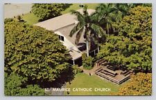Postcard St Maurice Catholic Church Fort Lauderdale Florida picture