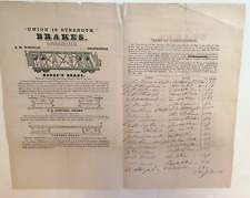 1854 Chicago IL Illustrated Document, Letter, Railroad Brakes - S M Whipple picture