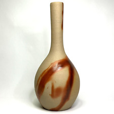 Japanese Bizen Ware Crane-Neck Bud Vase Hidasuki-Style by Bisyu/Bishu-gama SOSHU picture