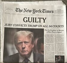 MAY 31, 2024 NY TIMES DONALD TRUMP GUILTY JURY CONVICTS 34 COUNTS *MINT & UNREAD picture
