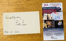 Seth Low Signed Autographed 3x5 Card JSA Certified New York City Mayor Columbia picture