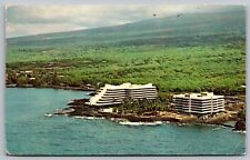 Kona Hilton Hawaiian Historical Birds Eye View Shoreline Oceanfront VNG Postcard picture