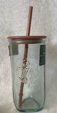 Starbucks Triangle Glass 16oz Cold Cup, Terracotta 2024 100% Recycled Materials picture