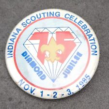 Vintage Boy Scouts Of America BSA Diamond Jubilee Pin Indiana 1985 #H3 picture