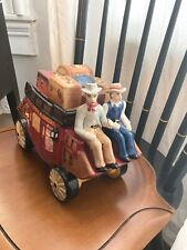 Vintage Wells Fargo Stagecoach Collectable 2002 Ceramic Cookie Jar Mint picture