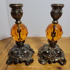 Hollywood Regency Mid Century Ornate Pair Of Table Lamp Bases Cornell MS 1837 picture