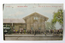 Railroad Depot Woodland California Town Portrait Postcard 1910 Posted Coralito picture