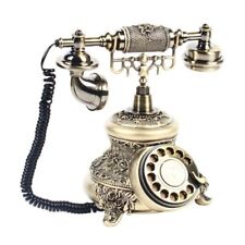 Antique Brass Handset Phone Handheld Telephone Rotary Dial Vintage Home Décor picture