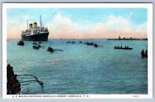1920's SS MALOLO ENTERING HARBOR*STEAMSHIP*HONOLULU PAPER CO*HAWAIIAN TERRITORY picture
