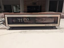 Vintage Sony ICF-C670W Digimatic AM/FM Flip Clock Radio Alarm Woodgrain - Tested picture